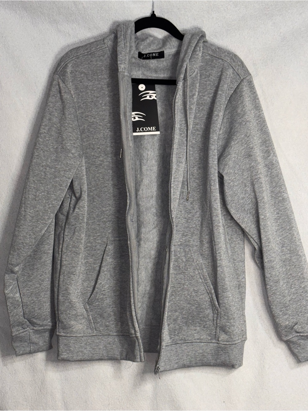 Men's Gray Zip-Up Hoodie Sweater
